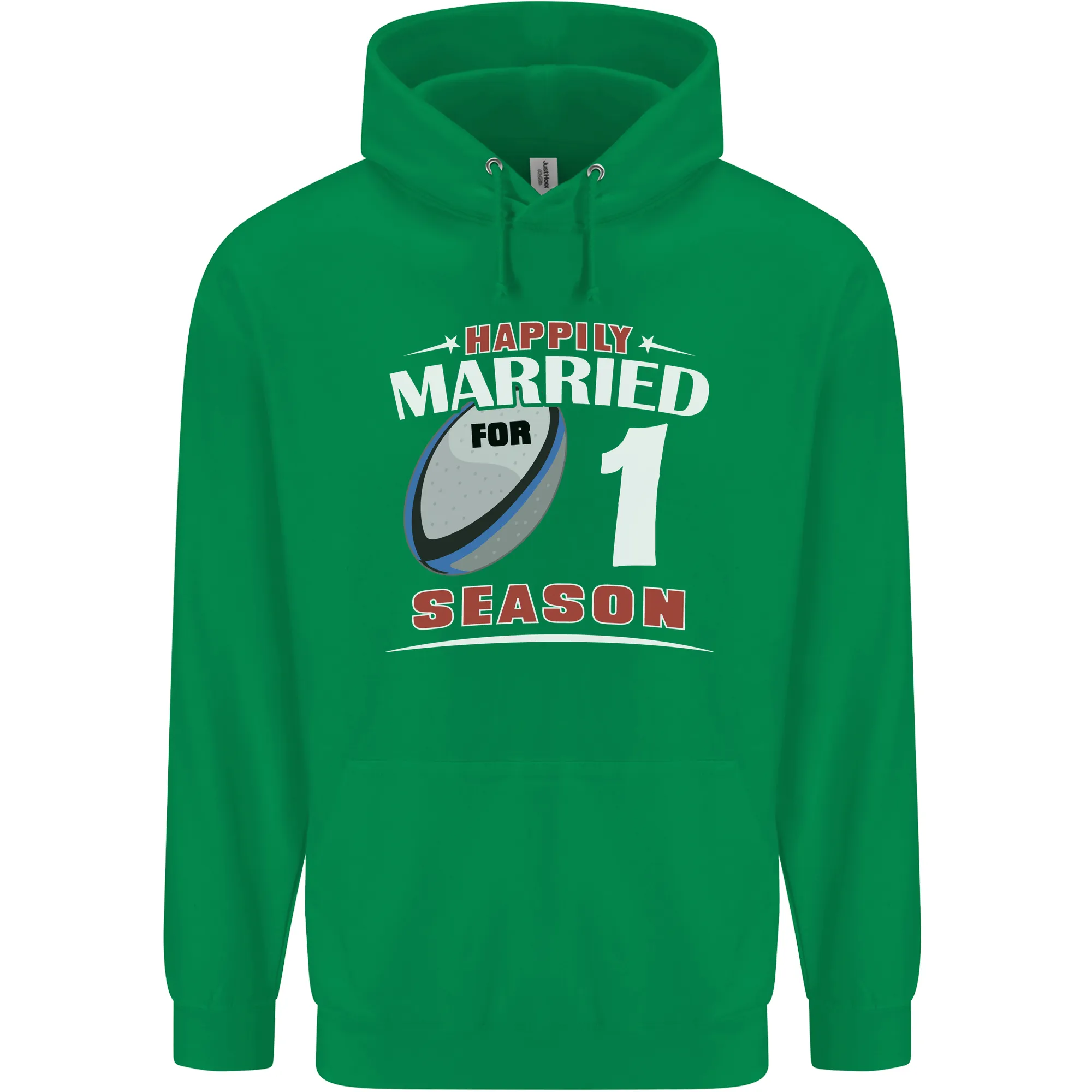 1 Year Wedding Anniversary 1st Rugby Mens 80% Cotton Hoodie