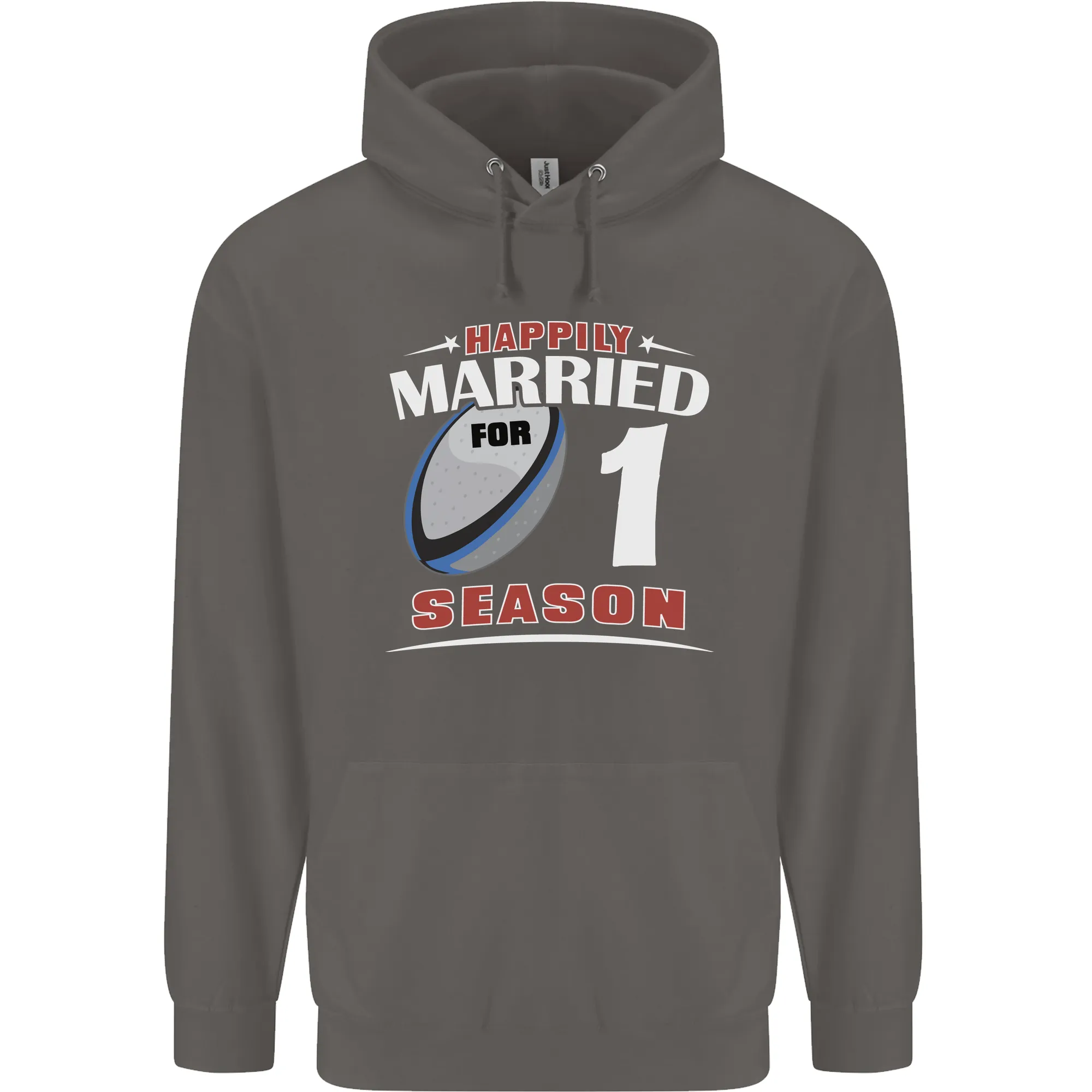 1 Year Wedding Anniversary 1st Rugby Mens 80% Cotton Hoodie