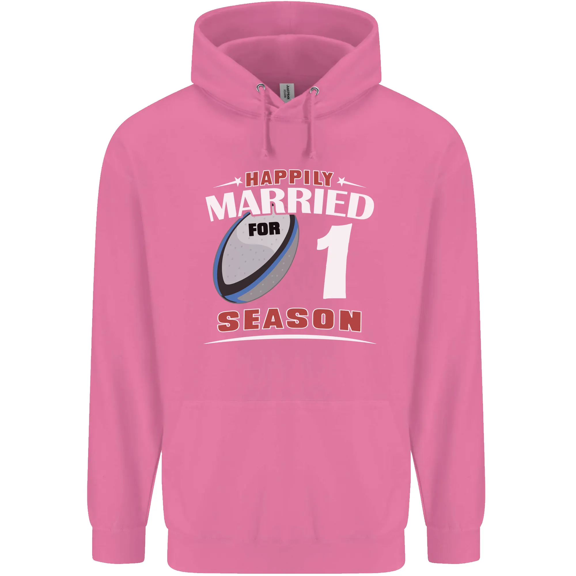 1 Year Wedding Anniversary 1st Rugby Mens 80% Cotton Hoodie