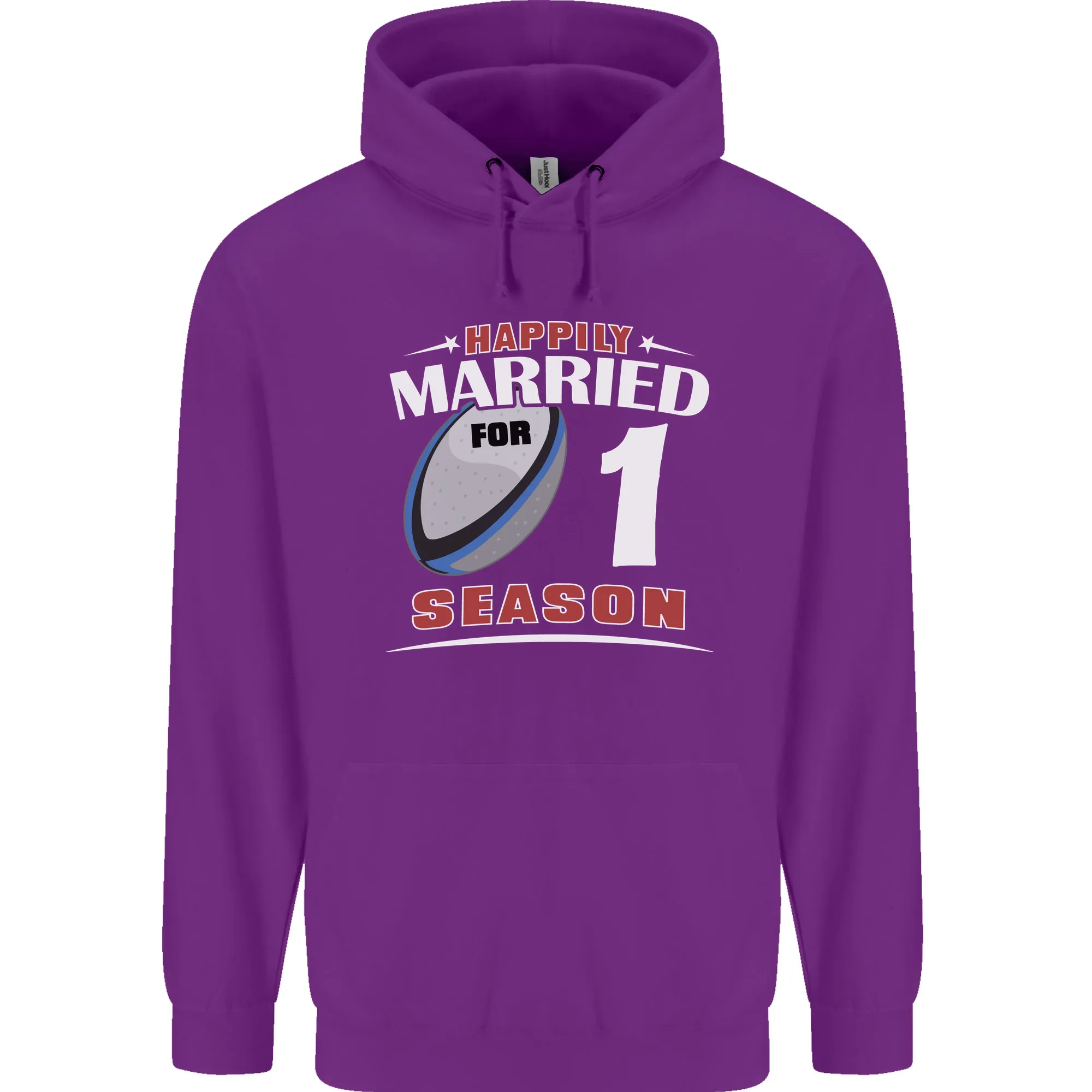 1 Year Wedding Anniversary 1st Rugby Mens 80% Cotton Hoodie