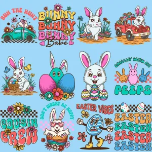 24 Retro Easter Designs Bundle PNG