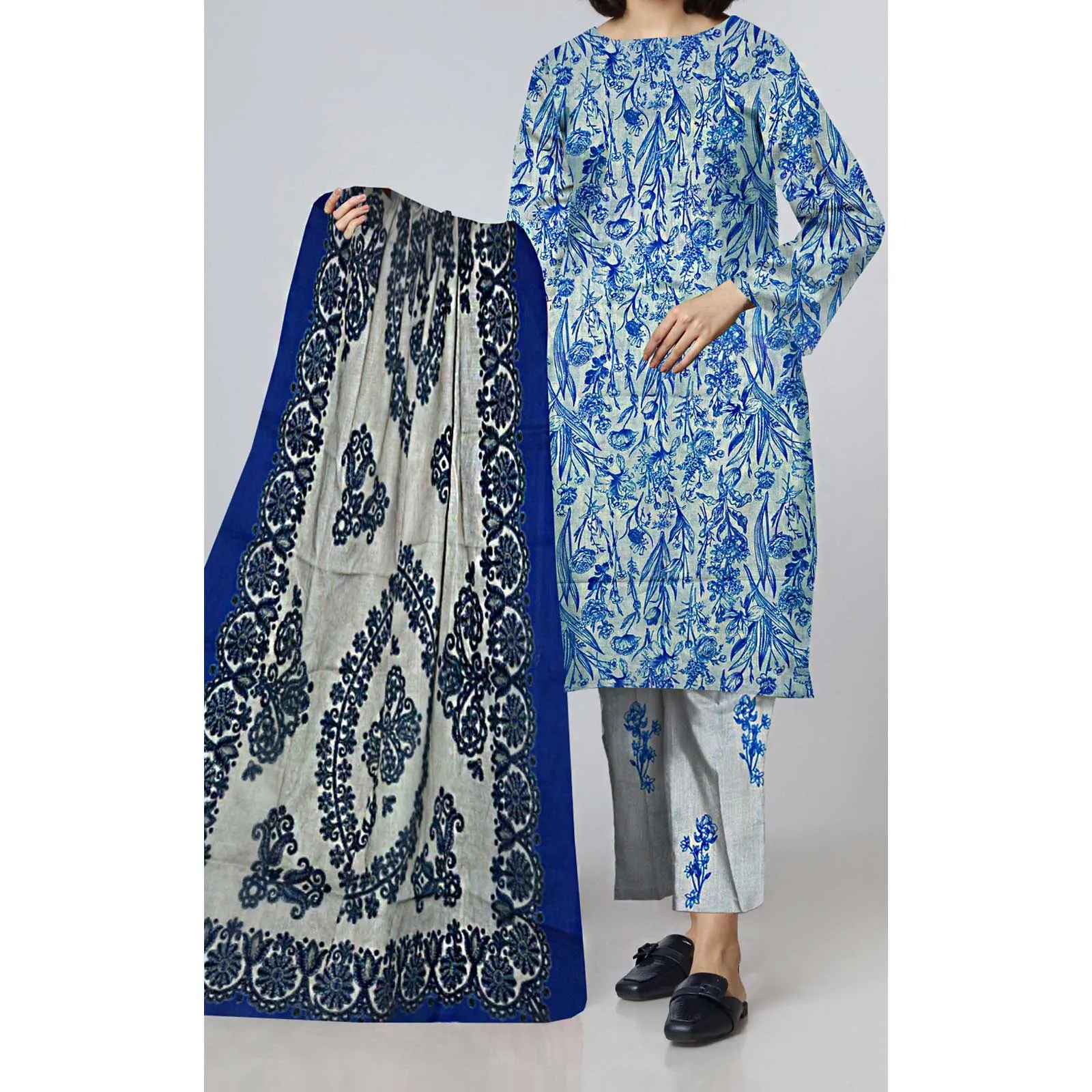 3PC- Unstitched Digital Printed Lawn Suit PS4667