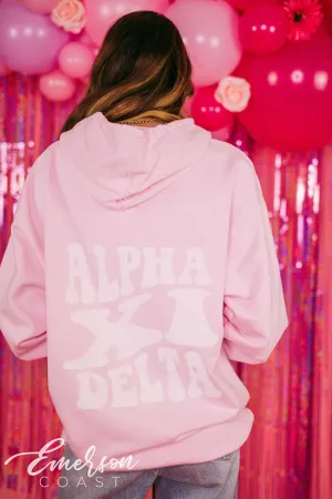 Alpha Xi Simple Pink Hoodie