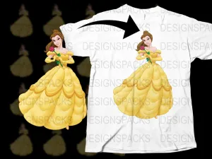 Belle Inspired Princess Design Png Digital Download