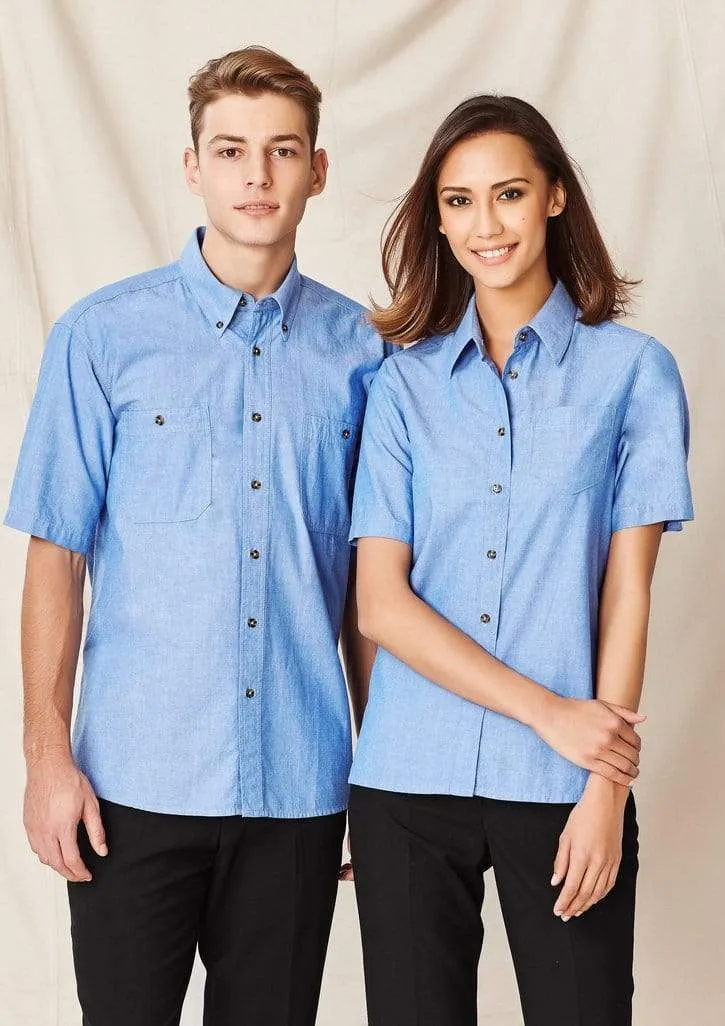 Biz Collection Men’s Wrinkle Free Chambray Short Sleeve Shirt Sh113