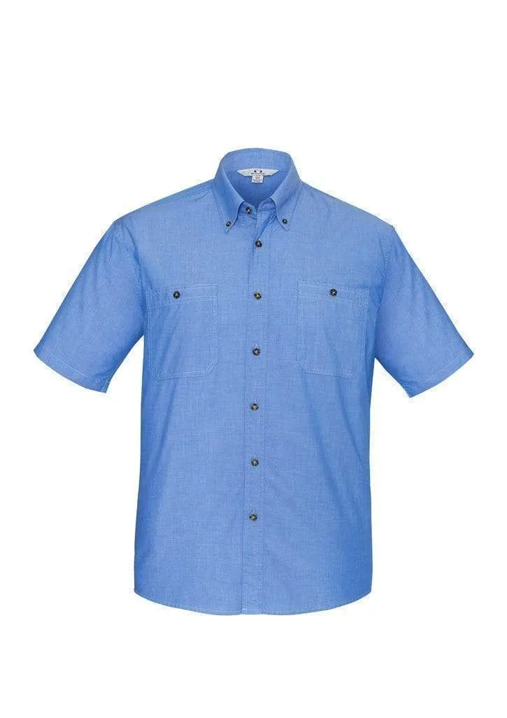 Biz Collection Men’s Wrinkle Free Chambray Short Sleeve Shirt Sh113