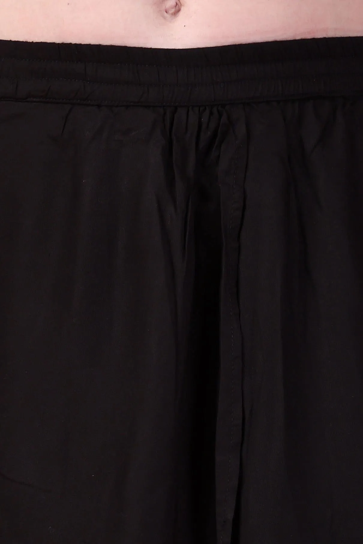 Black Solid Asymmetric Skirt