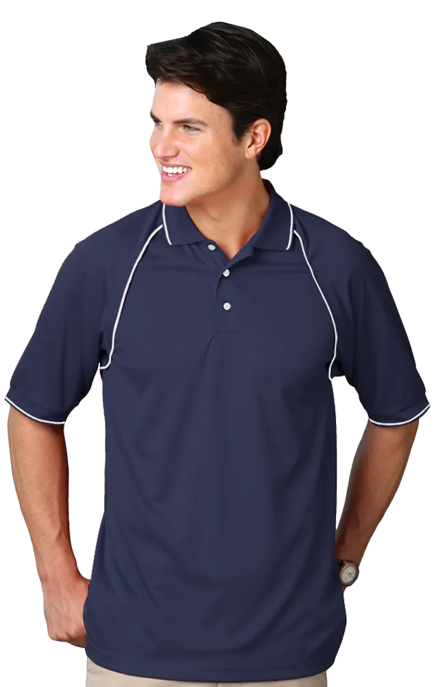 Blue Generation Men's Wicking Polo With Contrast Piping