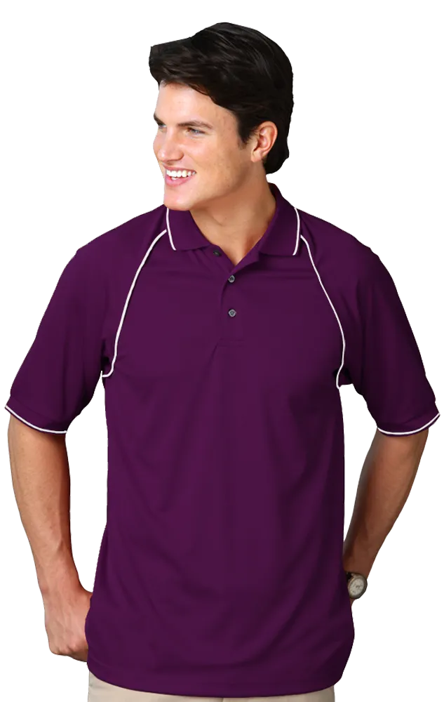 Blue Generation Men's Wicking Polo With Contrast Piping