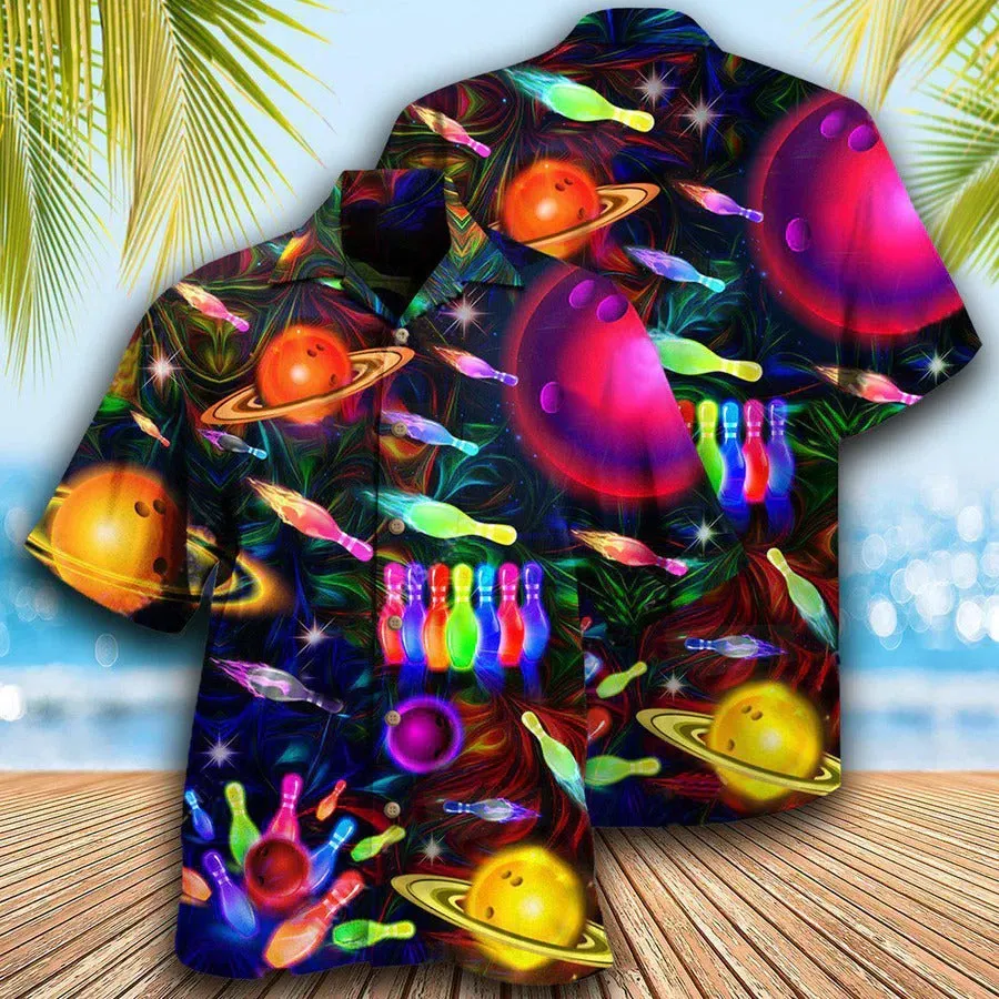 Colorful Bowling Roll Hawaiian Shirt, Bowling Independence Day Aloha Shirt For Men, Perfect Gift For Bowling Lovers