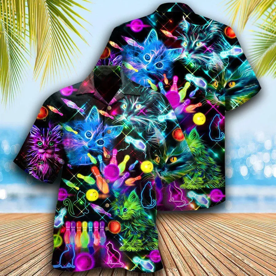 Colorful Bowling Roll Hawaiian Shirt, Bowling Independence Day Aloha Shirt For Men, Perfect Gift For Bowling Lovers