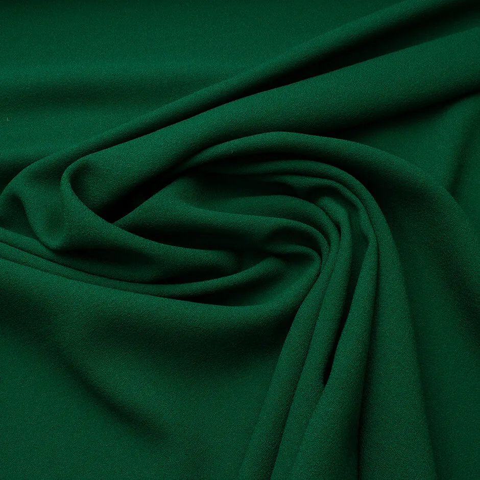 Dark Emerald Green Single Wool Crêpe