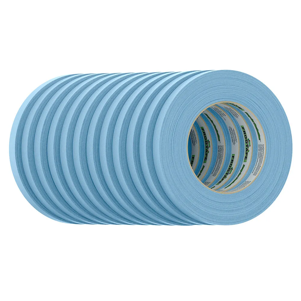 FrogTape CP 250 Medium-High Adhesion Masking Tape - 12MM x 55M x 12-Pack - Light Blue - Rated for 250?F