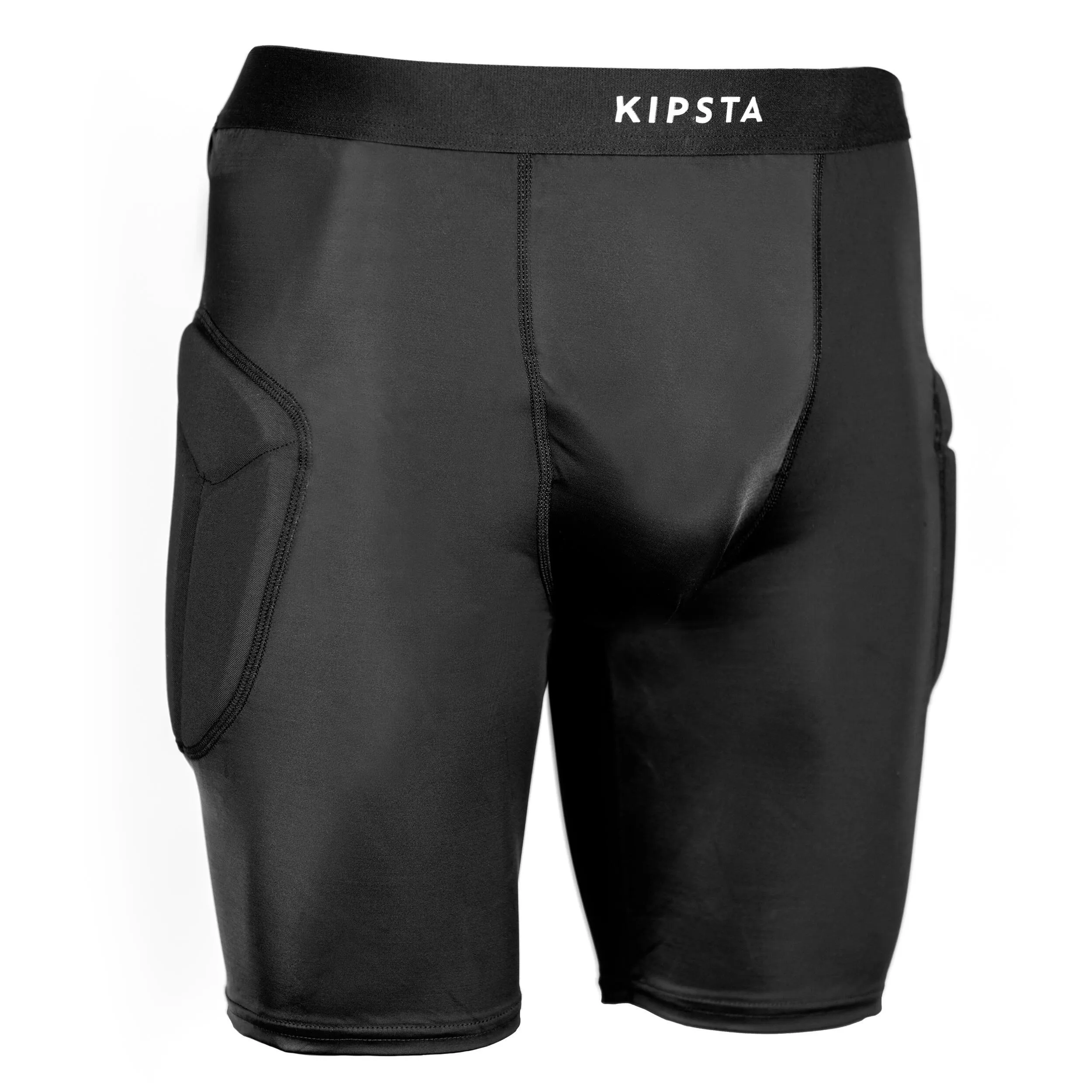 Futsal goalkeeper protective boxer shorts black KIPSTA, black and white