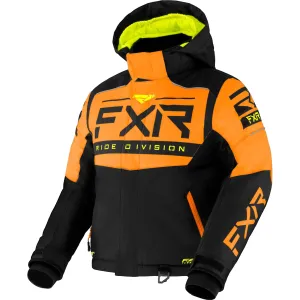 FXR  Childs Helium Snowmobile Jacket FAST Thermal Insulated Black Orange Hi-Vis