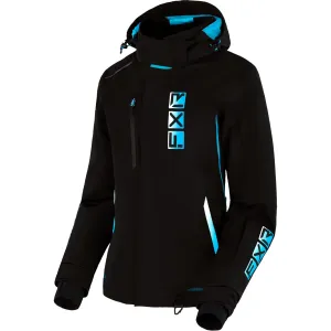 FXR Evo FX Snowmobile Jacket Black/Sky-White Fade