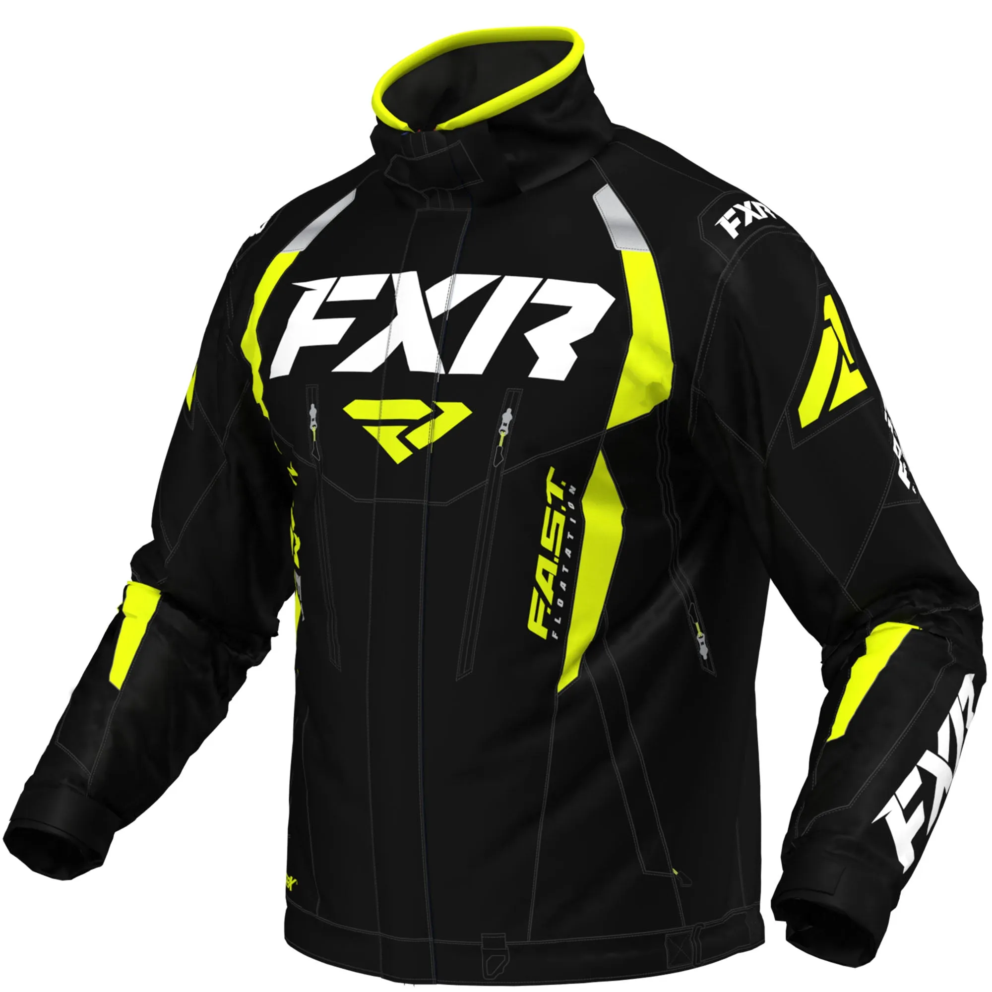 FXR Team FX Snowmobile Jacket Black/Hi-Vis