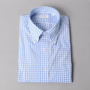 Hamilton Classic Gingham Check Sport Shirt — Light Blue