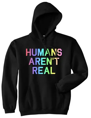 Humans Arent Real Tie Dye Hippie Rave Mens Pullover Hoodie