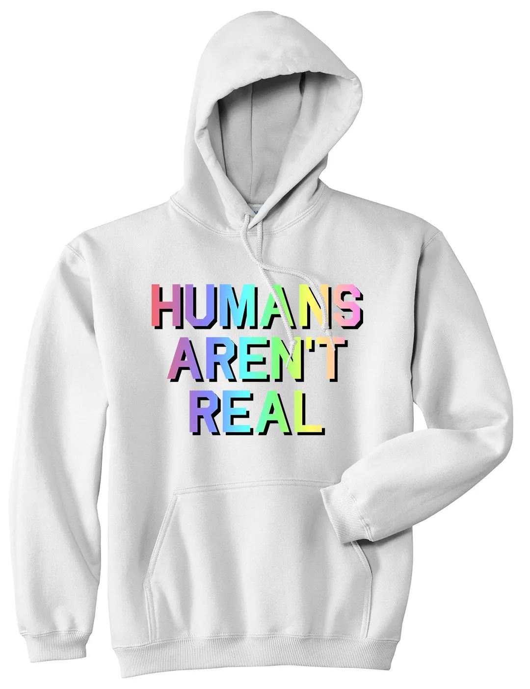 Humans Arent Real Tie Dye Hippie Rave Mens Pullover Hoodie