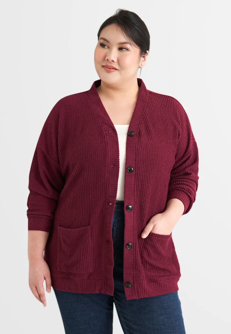 Katie Knitted Large Button Cardigan