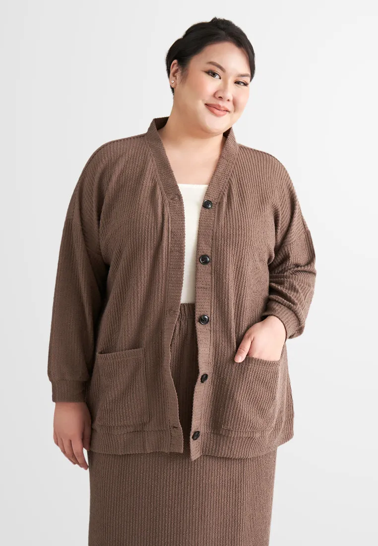 Katie Knitted Large Button Cardigan