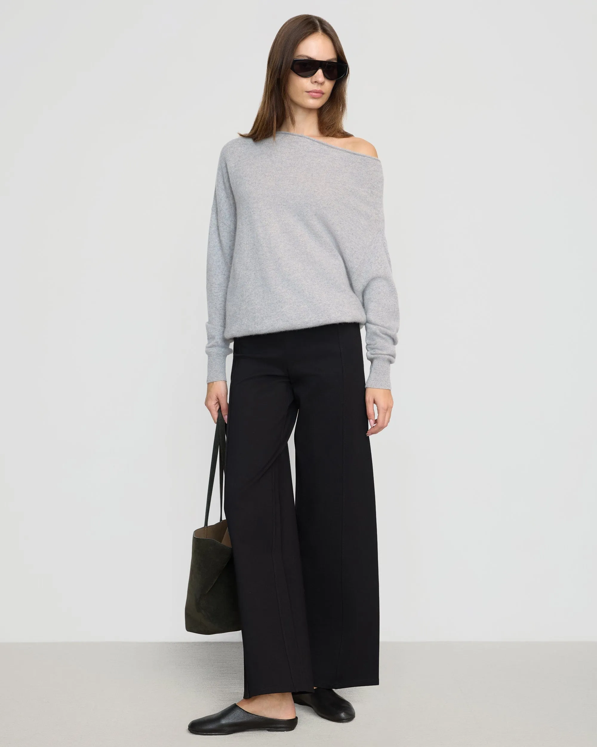 Lan Cashmere Off-Shoulder Sweater