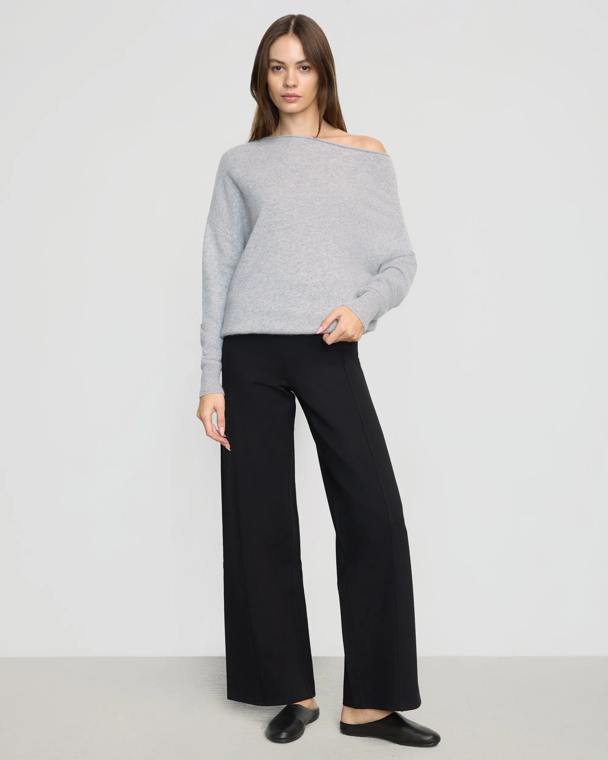 Lan Cashmere Off-Shoulder Sweater