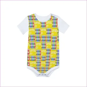 Level Up Yellow Baby's Short Sleeve Romper