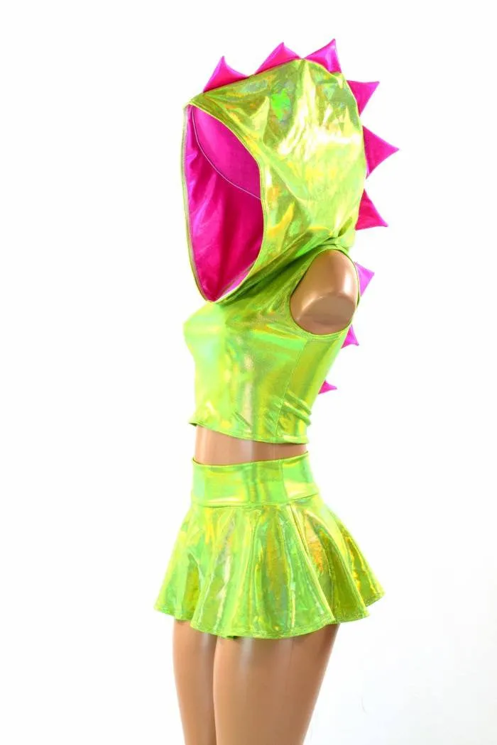 Lime Green Dragon Hoodie & Skirt