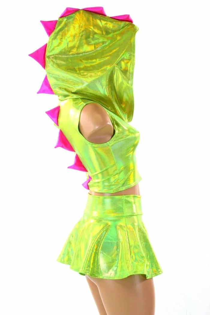 Lime Green Dragon Hoodie & Skirt