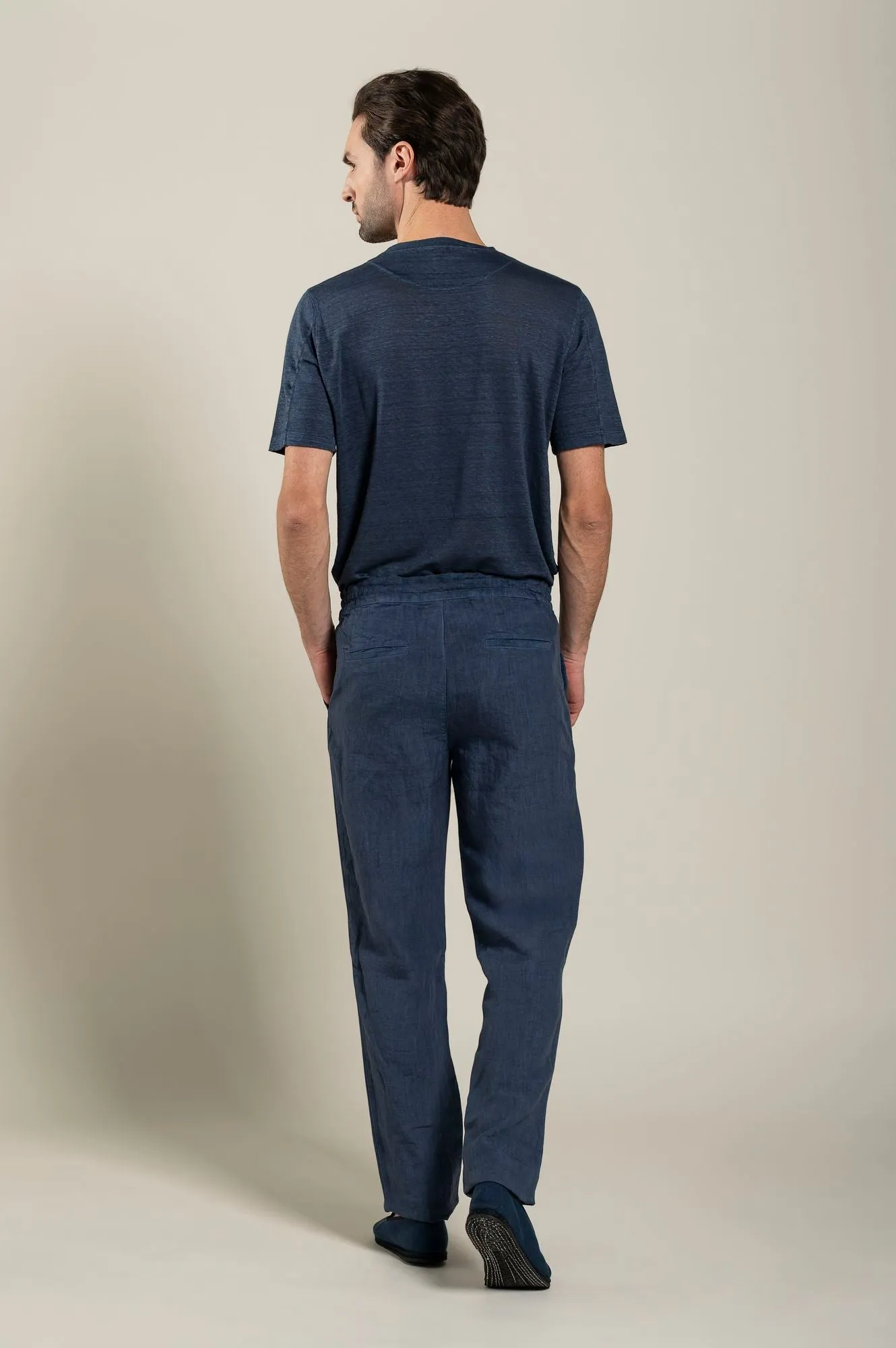 Man Navy Drawstring Pant