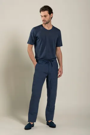 Man Navy Drawstring Pant