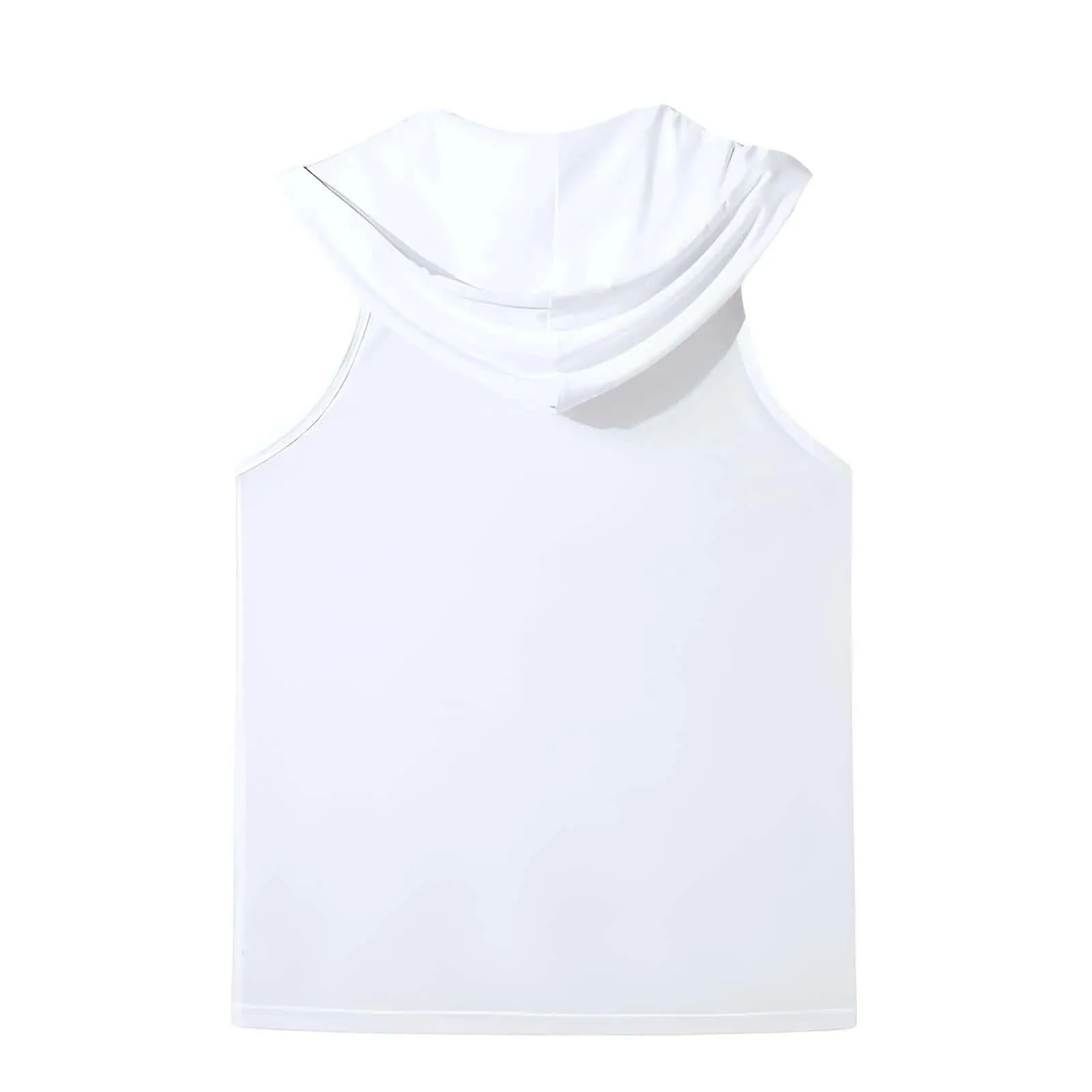 Men's Sleeveless V Neck Mesh Men's Hooded Tank Top