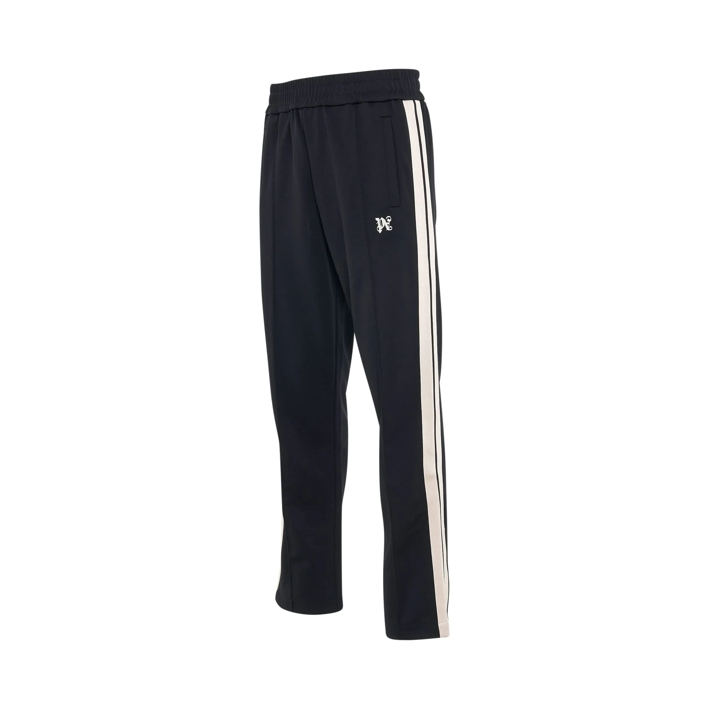 Monogram Embroidered Track Pants in Black