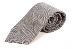 Navy & White Prince of Wales Check Silk Tie