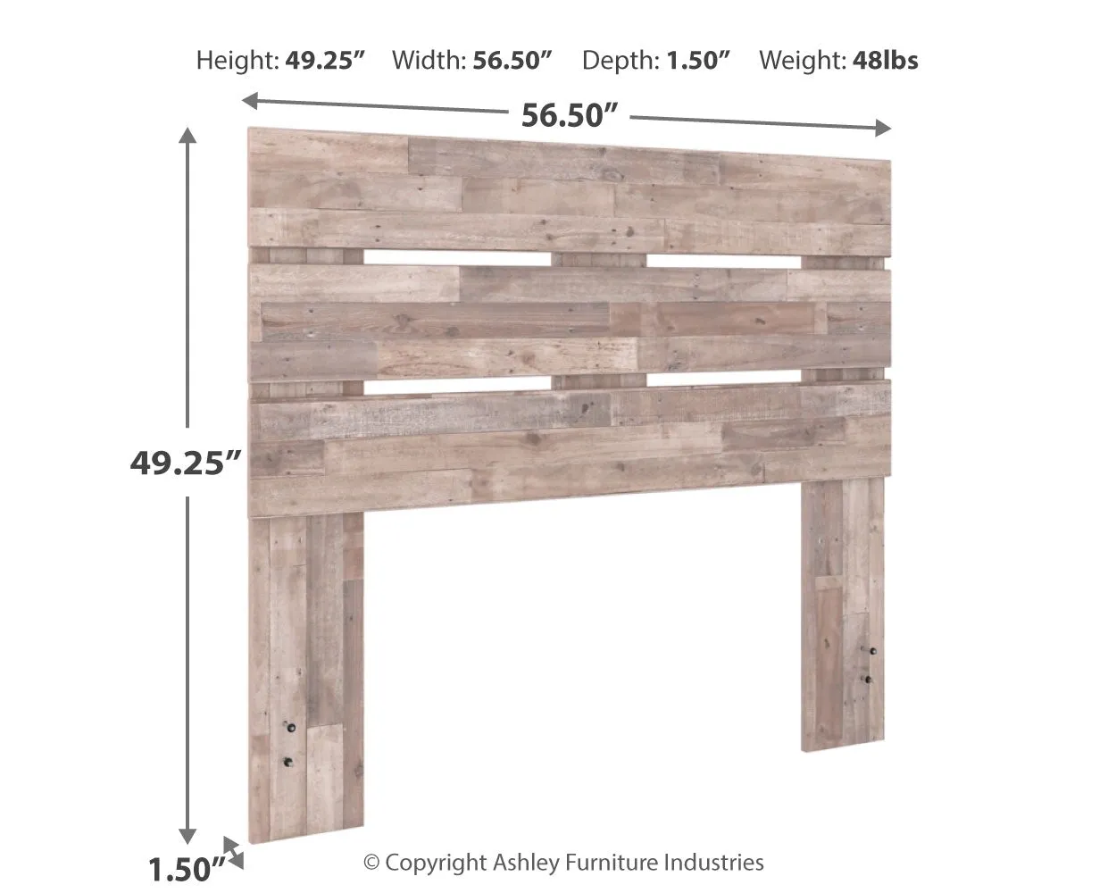 Neilsville Full Panel Headboard Bed with Dresser in Whitewash