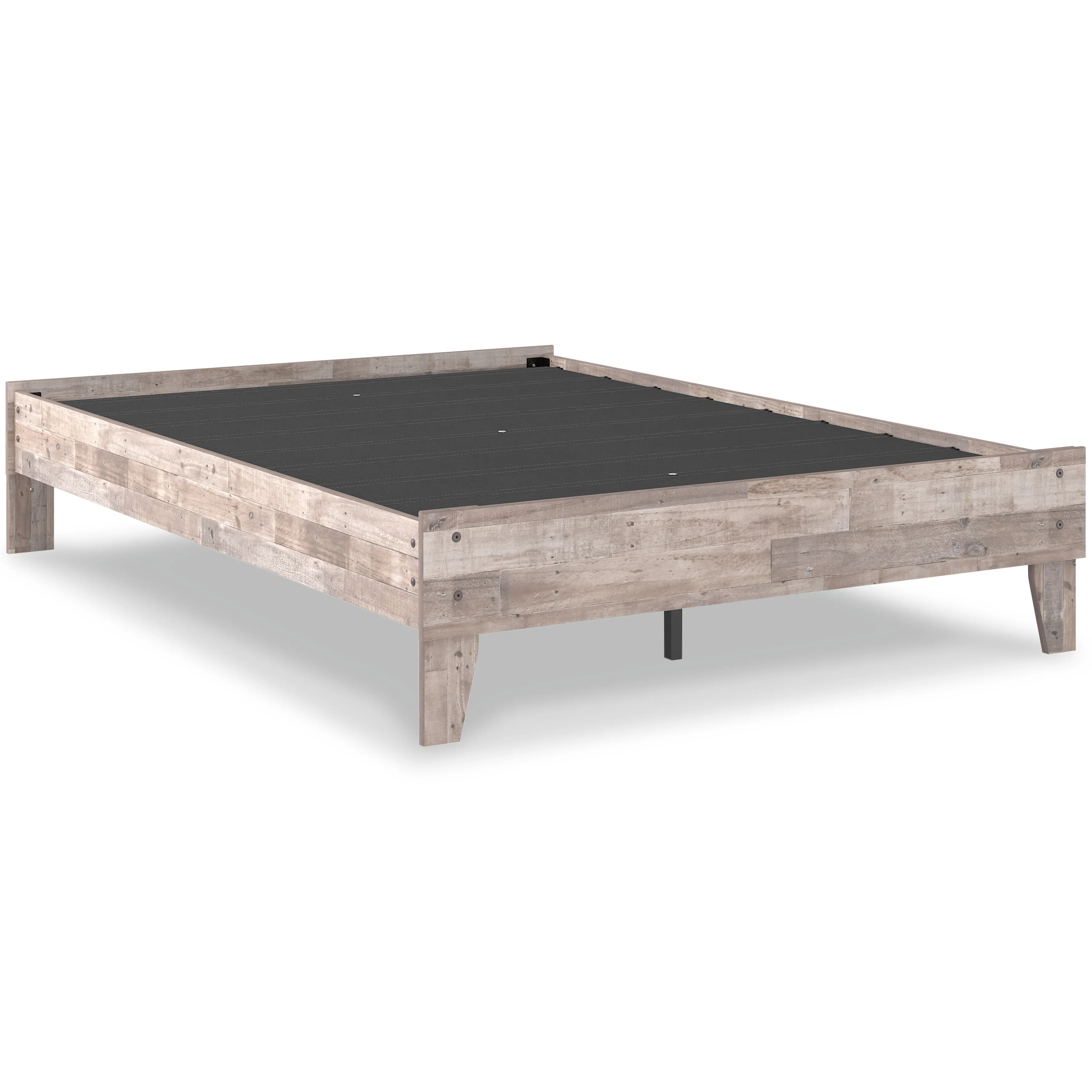 Neilsville Full Platform Bed with Mattress in Whitewash