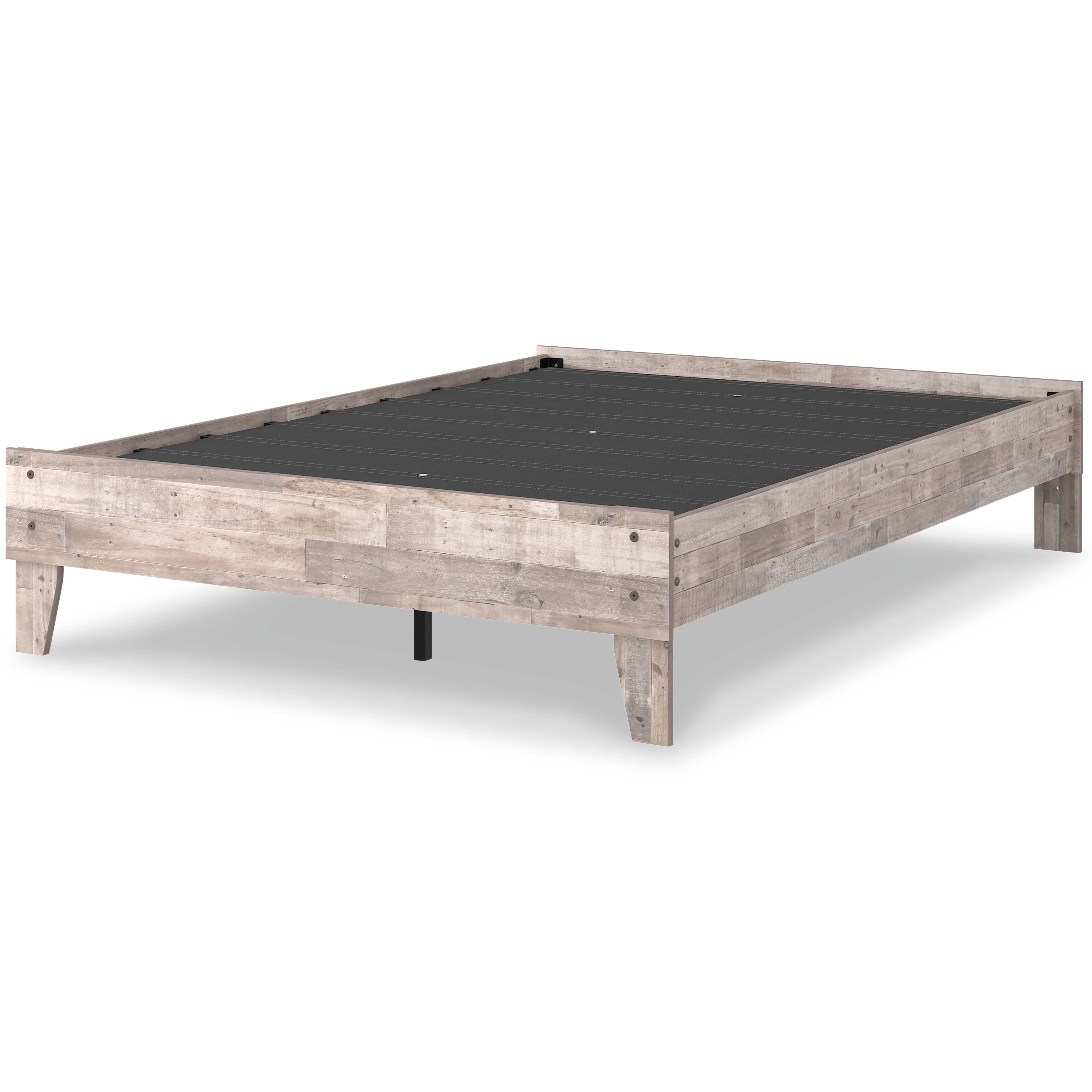 Neilsville Full Platform Bed with Mattress in Whitewash