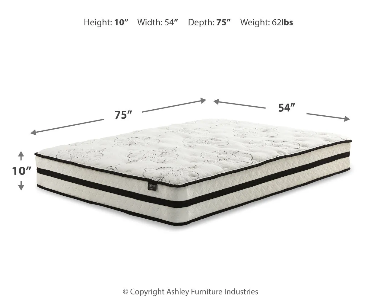 Neilsville Full Platform Bed with Mattress in Whitewash