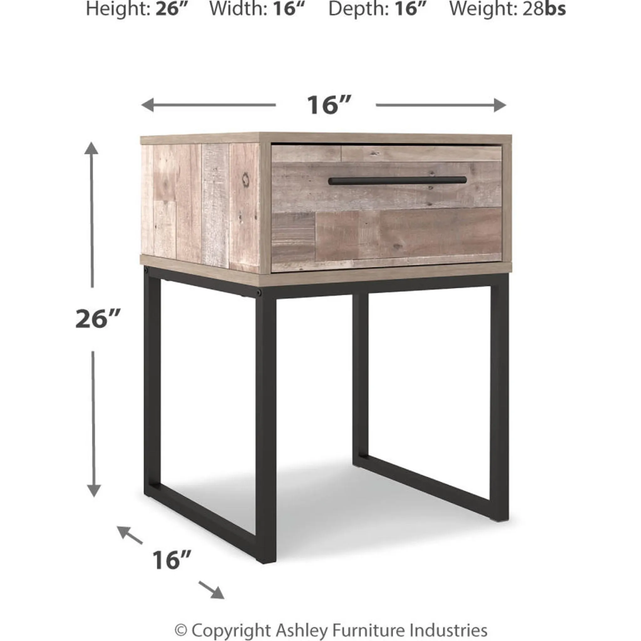 Neilsville Nightstand - Whitewash