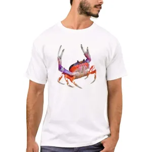 Nutcase Designer Round Neck Men's T-Shirt Wrinkle-Free Poly Cotton Tees - Crab