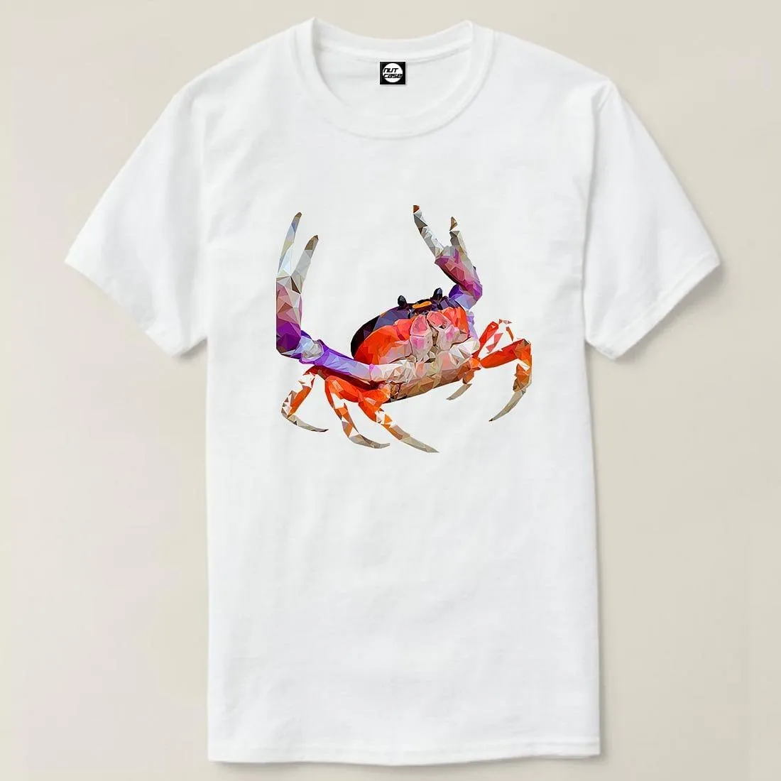 Nutcase Designer Round Neck Men's T-Shirt Wrinkle-Free Poly Cotton Tees - Crab