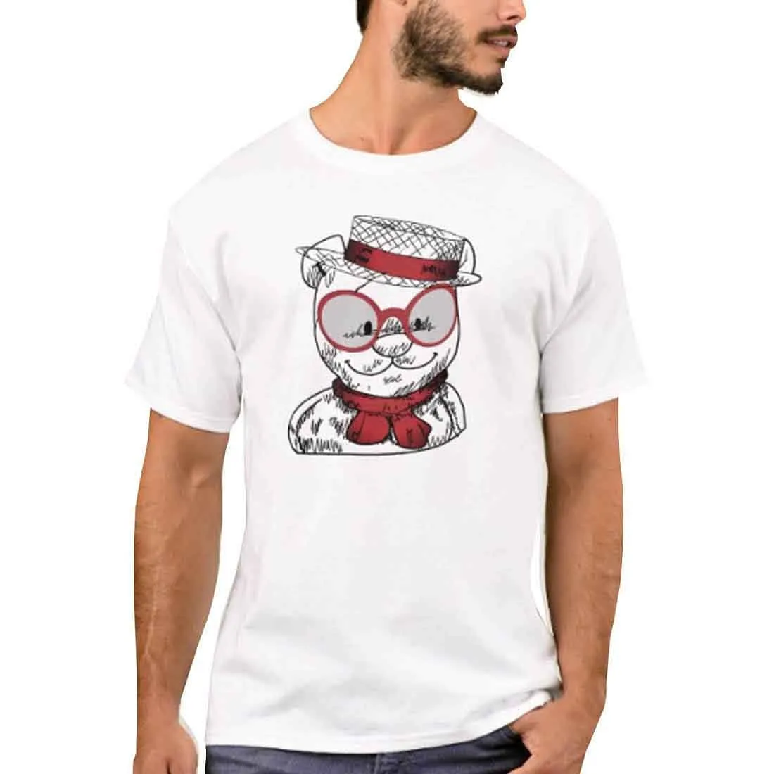 Nutcase Designer Round Neck Men's T-Shirt Wrinkle-Free Poly Cotton Tees - Cutey Teddy Bear