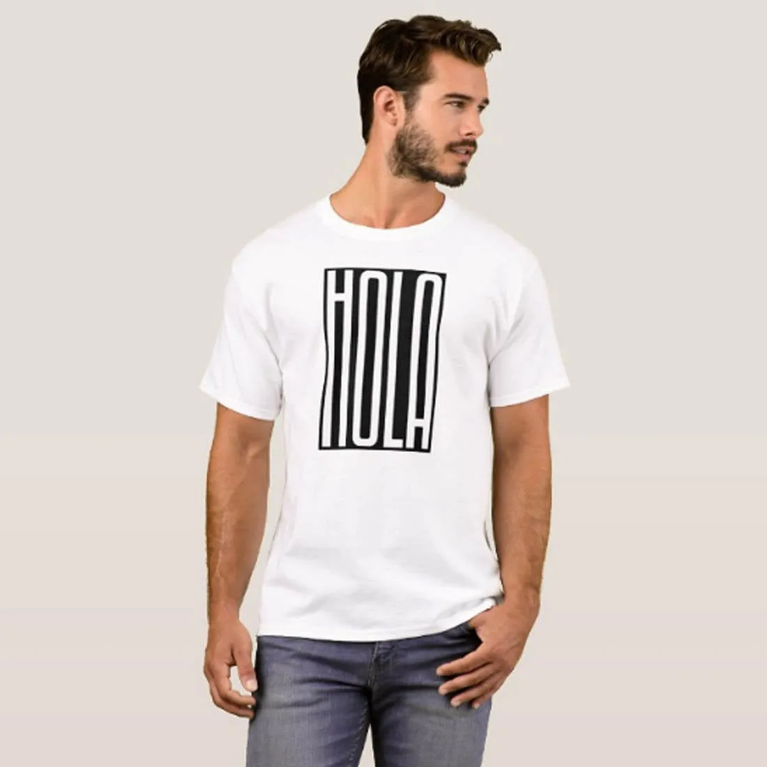 Nutcase Designer Round Neck Men's T-Shirt Wrinkle-Free Poly Cotton Tees - Hola