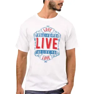 Nutcase Designer Round Neck Men's T-Shirt Wrinkle-Free Poly Cotton Tees - Love is Life