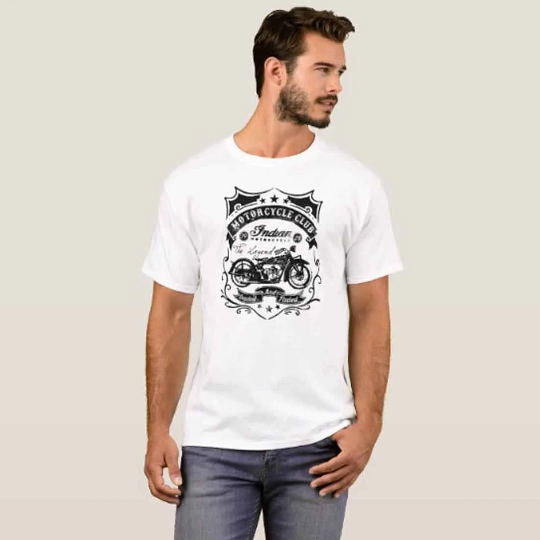 Nutcase Designer Round Neck Men's T-Shirt Wrinkle-Free Poly Cotton Tees - Motorcycle Club