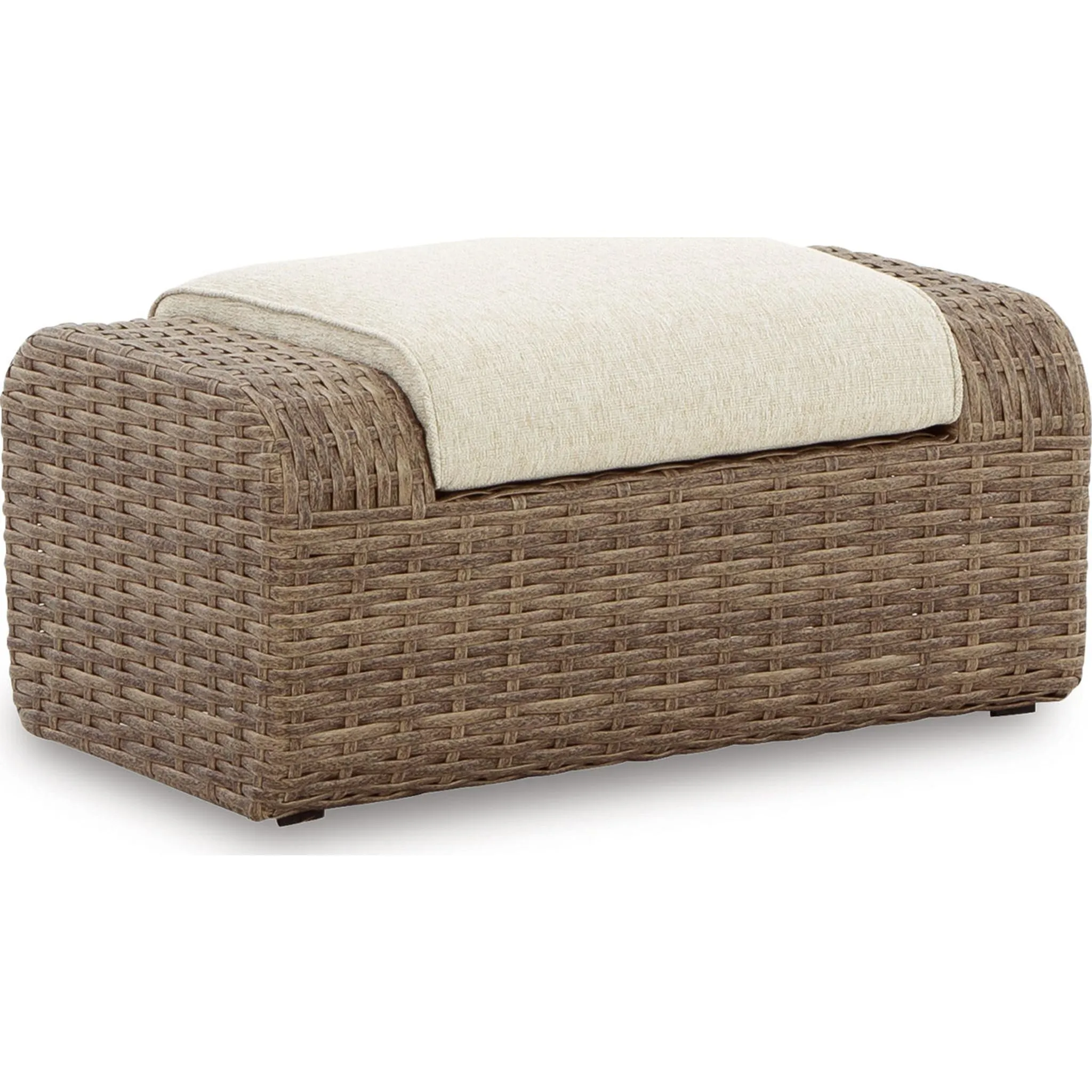 Outdoor Sandy Bloom Ottoman with Cushion