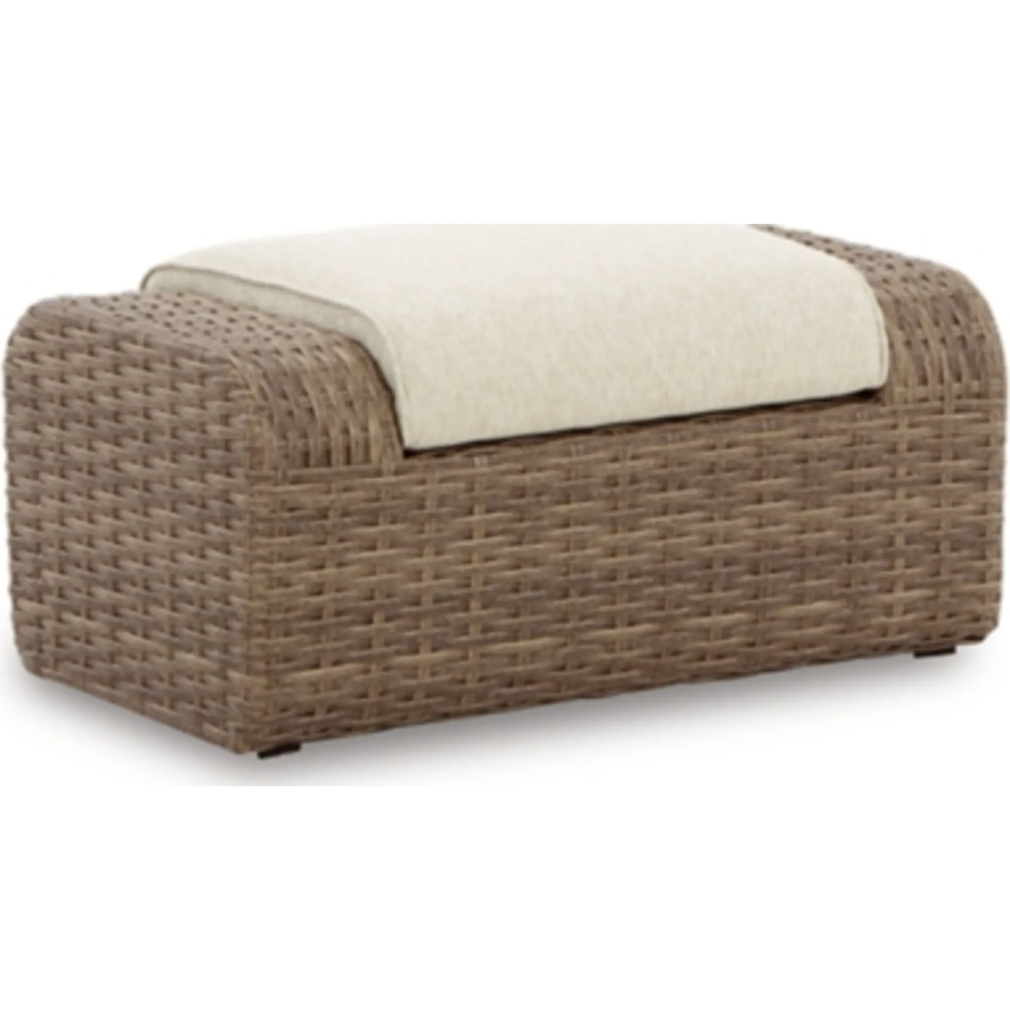 Outdoor Sandy Bloom Ottoman with Cushion