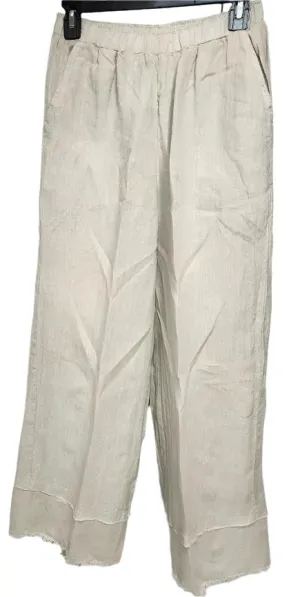 Pants Fringed Wide Leg 2 Pocket Tidal/Beige Women's Lp177